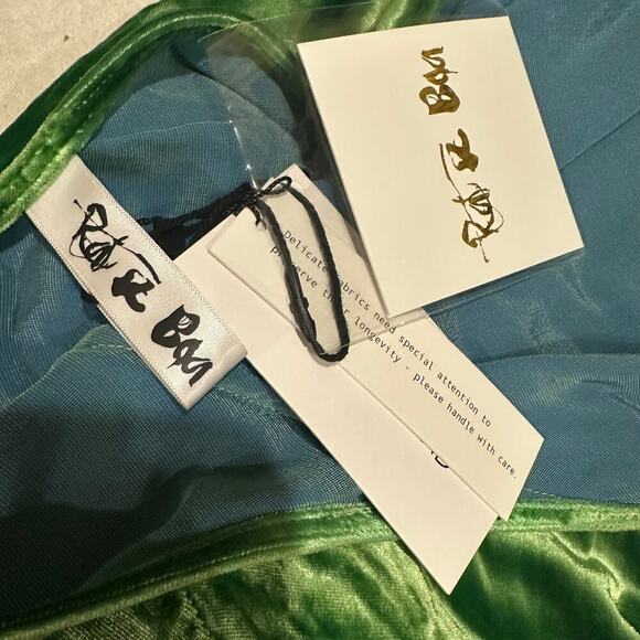 Rat Boa Vaeda Mint Green Velvet Mini Halter Silk Blend Dress Size Small - Picture 5 of 12